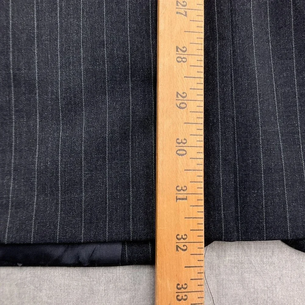 Brooks Brothers Blazer Men‎ 40L Gray White Pinstripe Super 110s Wool VTG